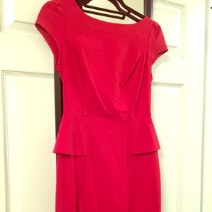 Red peplum dress